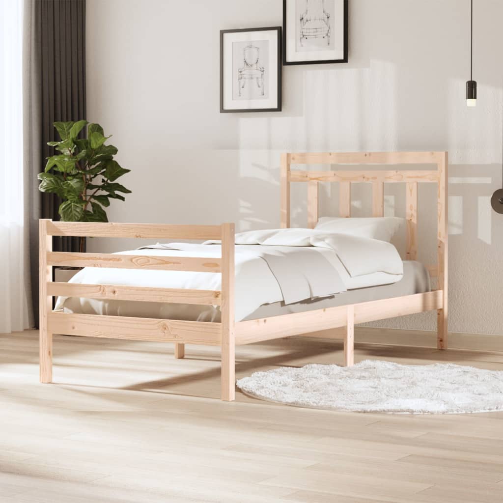 Cadre de lit sans matelas bois massif 100x200 cm