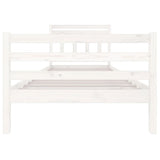 Cadre de lit sans matelas blanc bois massif 100x200 cm