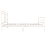 Cadre de lit sans matelas blanc bois massif 100x200 cm