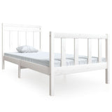 Cadre de lit sans matelas blanc bois massif