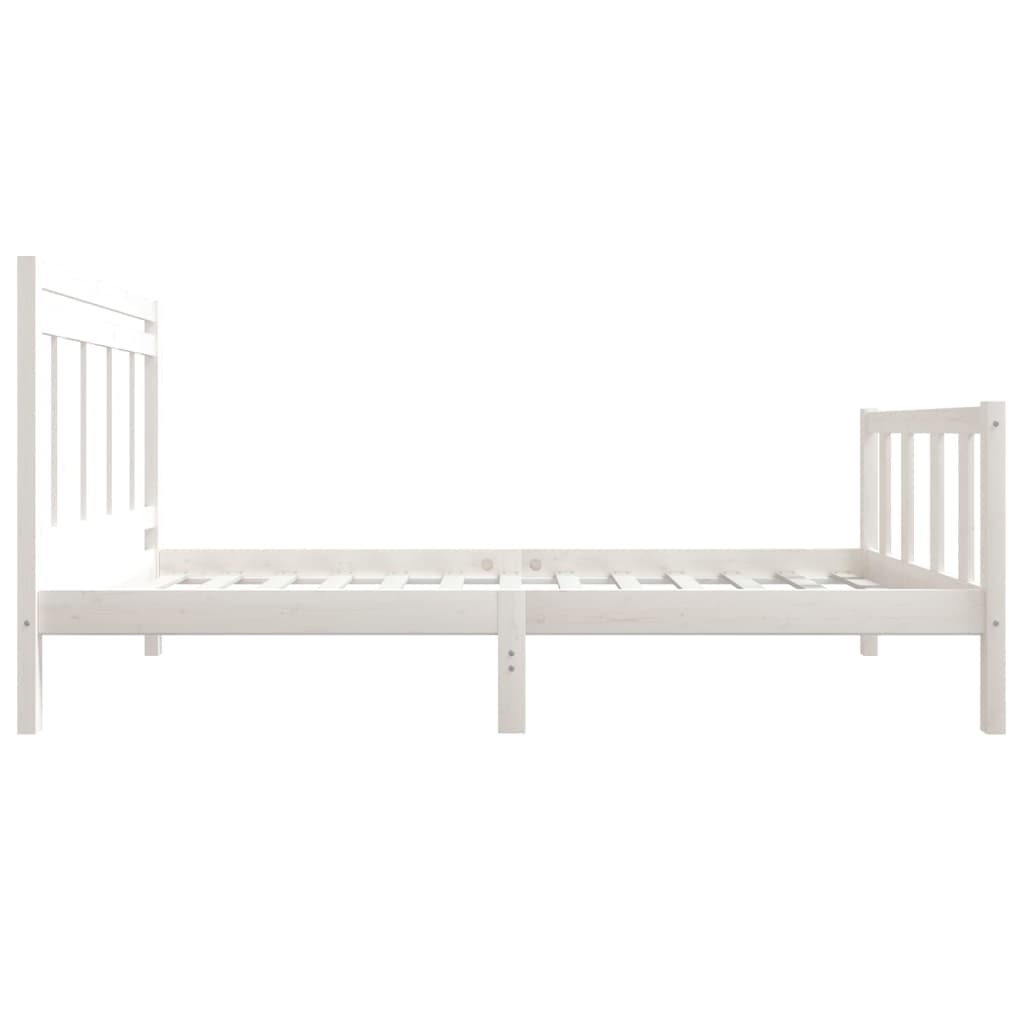 Cadre de lit sans matelas blanc bois massif