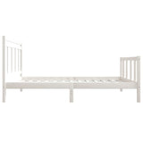 Cadre de lit sans matelas blanc bois massif