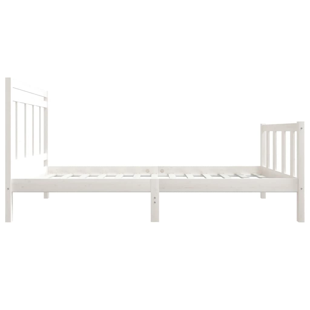 Cadre de lit sans matelas blanc bois massif 90x200 cm