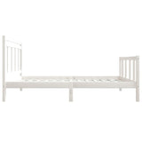 Cadre de lit sans matelas blanc bois massif 90x200 cm