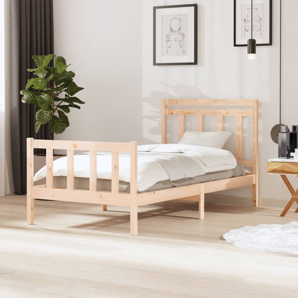 Cadre de lit sans matelas bois massif 100x200 cm