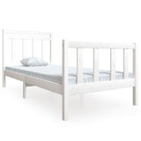 Cadre de lit sans matelas blanc bois massif 100x200 cm