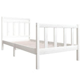 Cadre de lit sans matelas blanc bois massif 100x200 cm