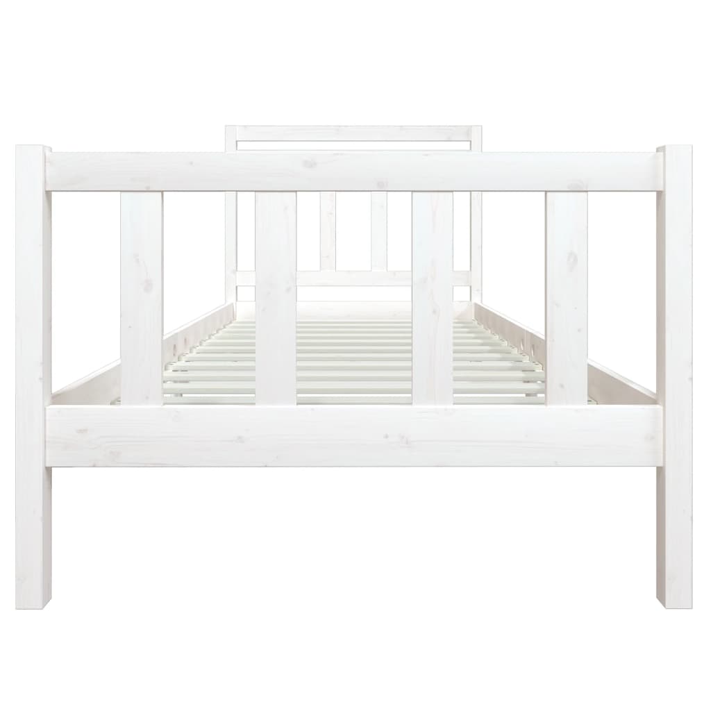 Cadre de lit sans matelas blanc bois massif 100x200 cm