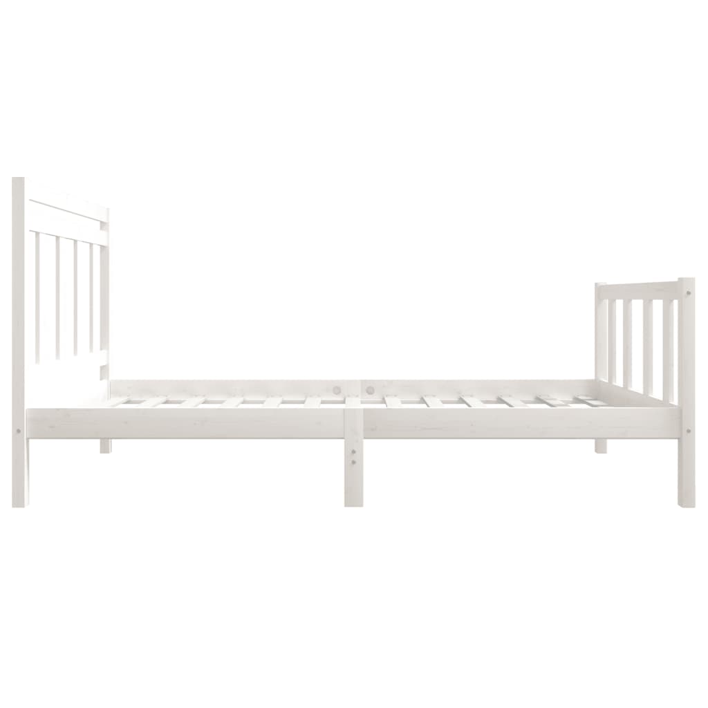 Cadre de lit sans matelas blanc bois massif 100x200 cm