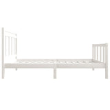 Cadre de lit sans matelas blanc bois massif 100x200 cm