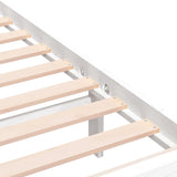 Cadre de lit sans matelas blanc bois massif 100x200 cm