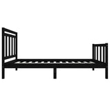 Cadre de lit sans matelas noir bois massif 100x200 cm