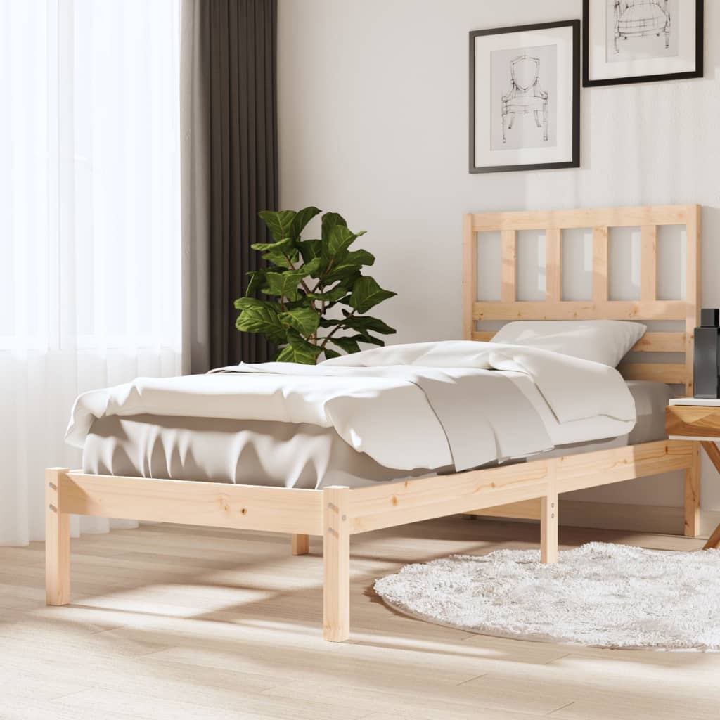 Cadre de lit sans matelas 75x190 cm bois de pin massif