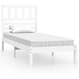 Cadre de lit sans matelas blanc 75x190 cm bois de pin massif