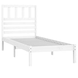 Cadre de lit sans matelas blanc 75x190 cm bois de pin massif