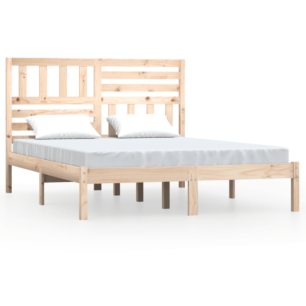 Cadre de lit sans matelas 150x200 cm bois massif de pin