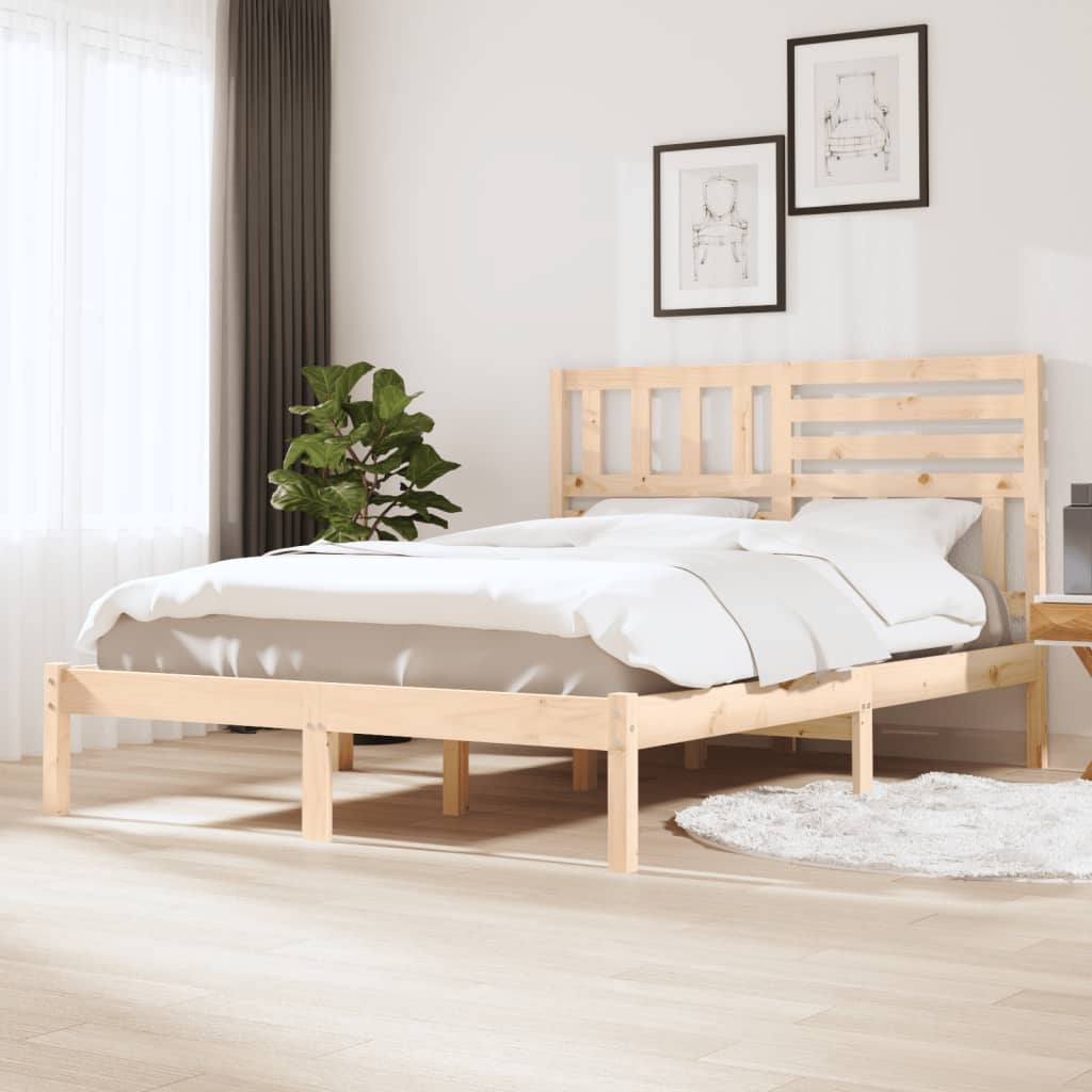 Cadre de lit sans matelas 150x200 cm bois massif de pin