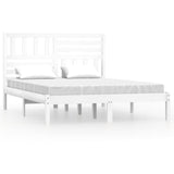 Cadre de lit sans matelas blanc 150x200 cm bois de pin massif