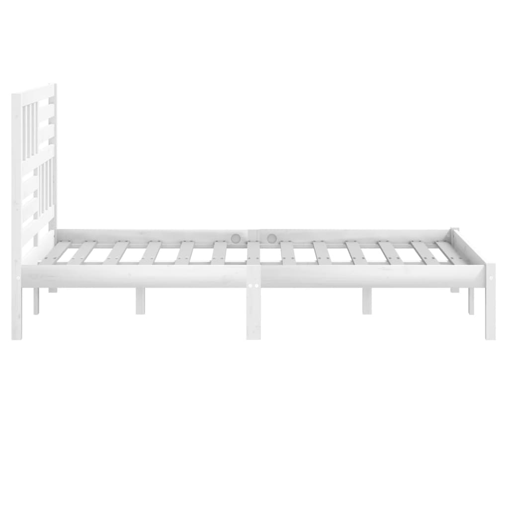 Cadre de lit sans matelas blanc 150x200 cm bois de pin massif