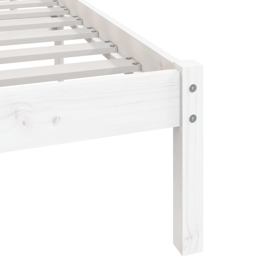 Cadre de lit sans matelas blanc 150x200 cm bois de pin massif