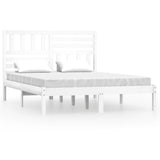 Cadre de lit sans matelas blanc bois de pin massif 160x200 cm