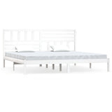 Cadre de lit sans matelas blanc 180x200 cm bois massif de pin