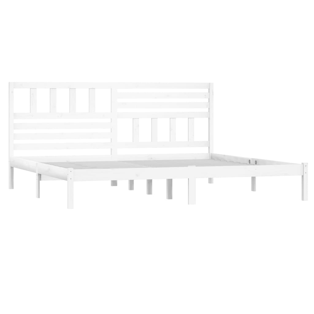 Cadre de lit sans matelas blanc 180x200 cm bois massif de pin