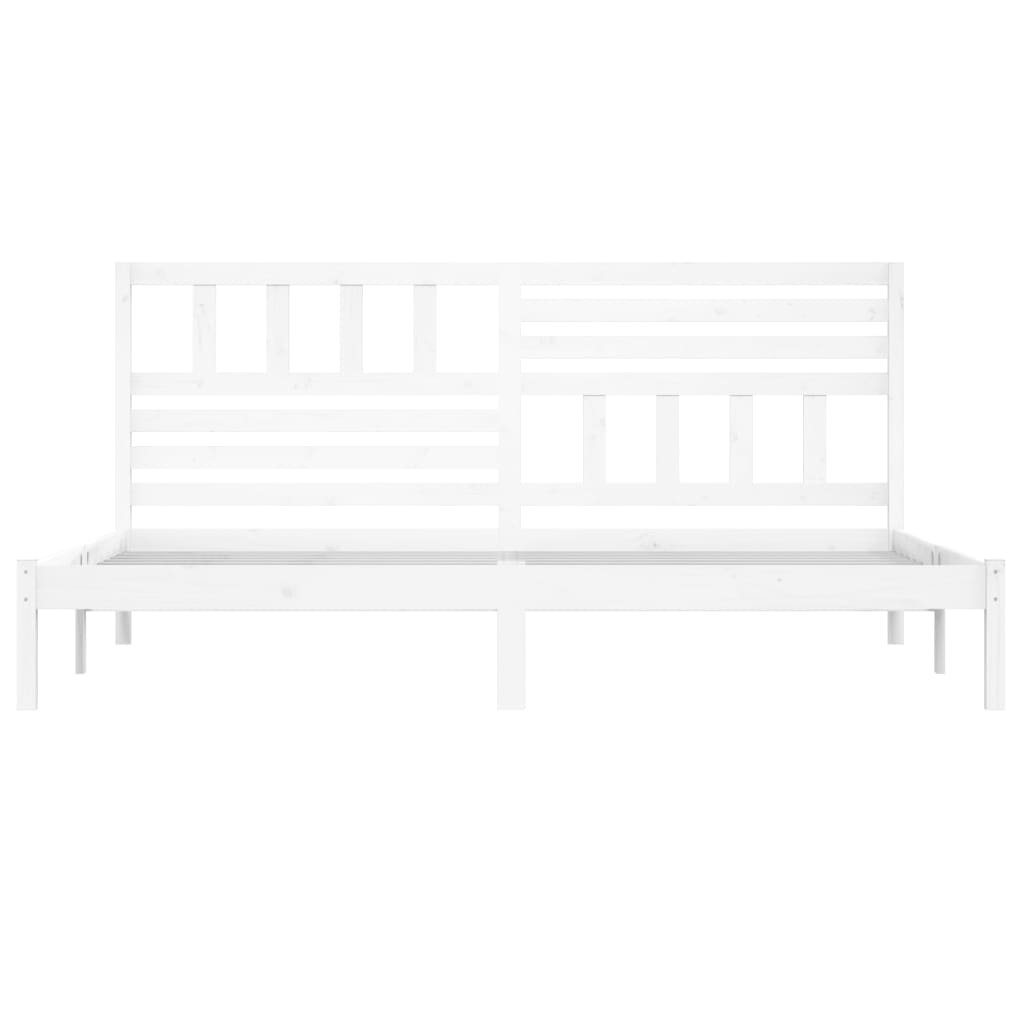 Cadre de lit sans matelas blanc 180x200 cm bois massif de pin