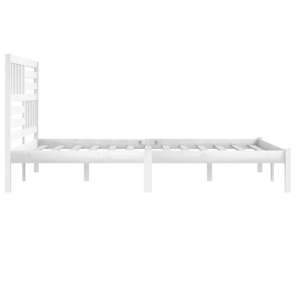 Cadre de lit sans matelas blanc 180x200 cm bois massif de pin