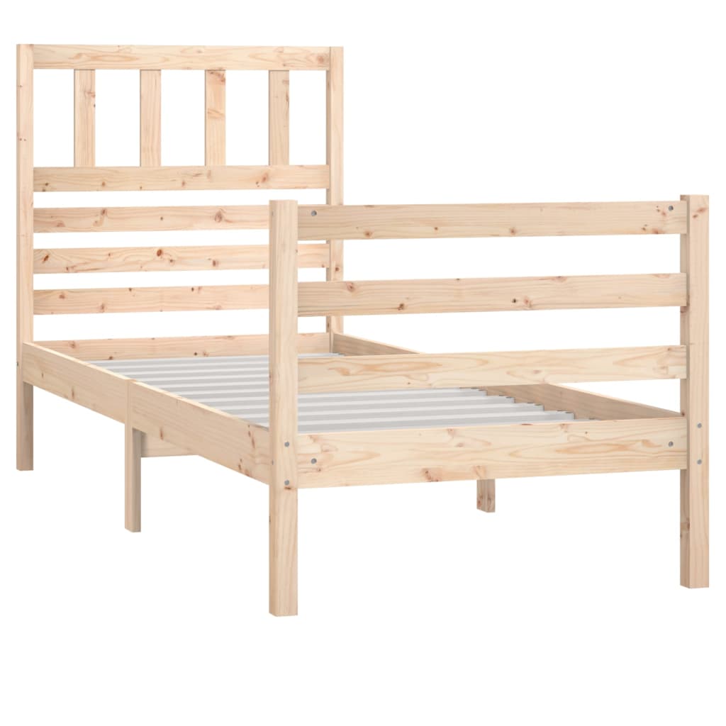 Cadre de lit sans matelas 75x190 cm bois massif