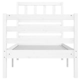 Cadre de lit sans matelas blanc 75x190 cm bois massif