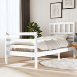 Cadre de lit sans matelas blanc 75x190 cm bois massif