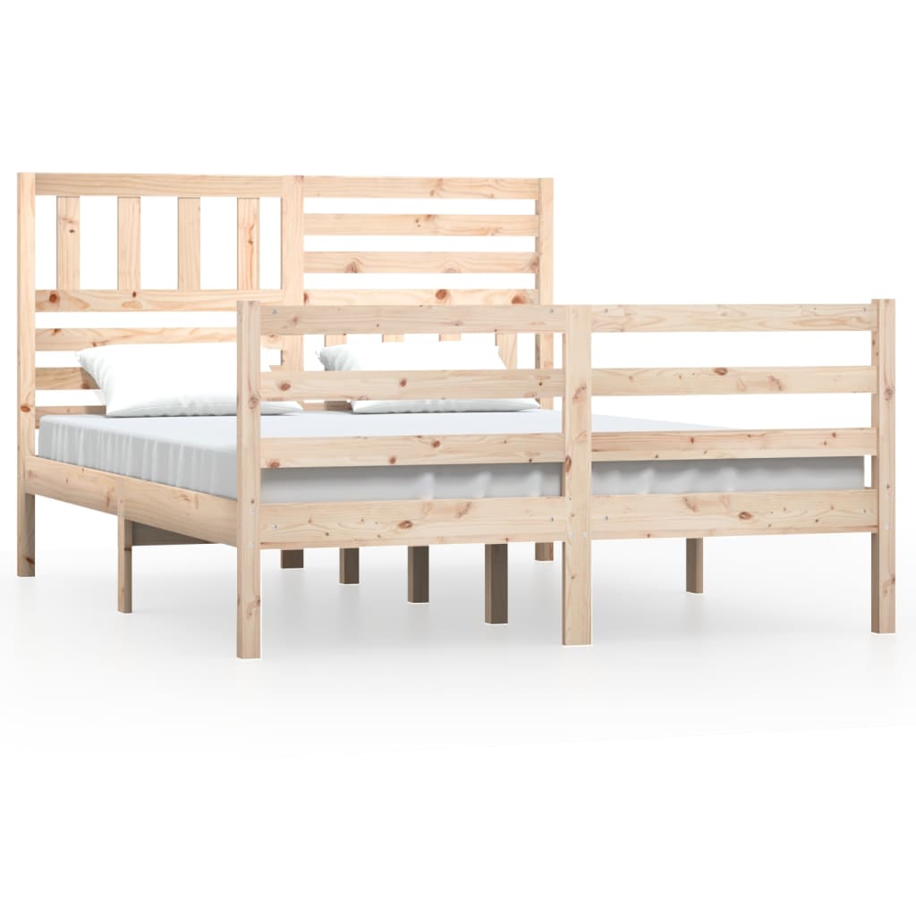 Cadre de lit sans matelas 135x190 cm bois massif