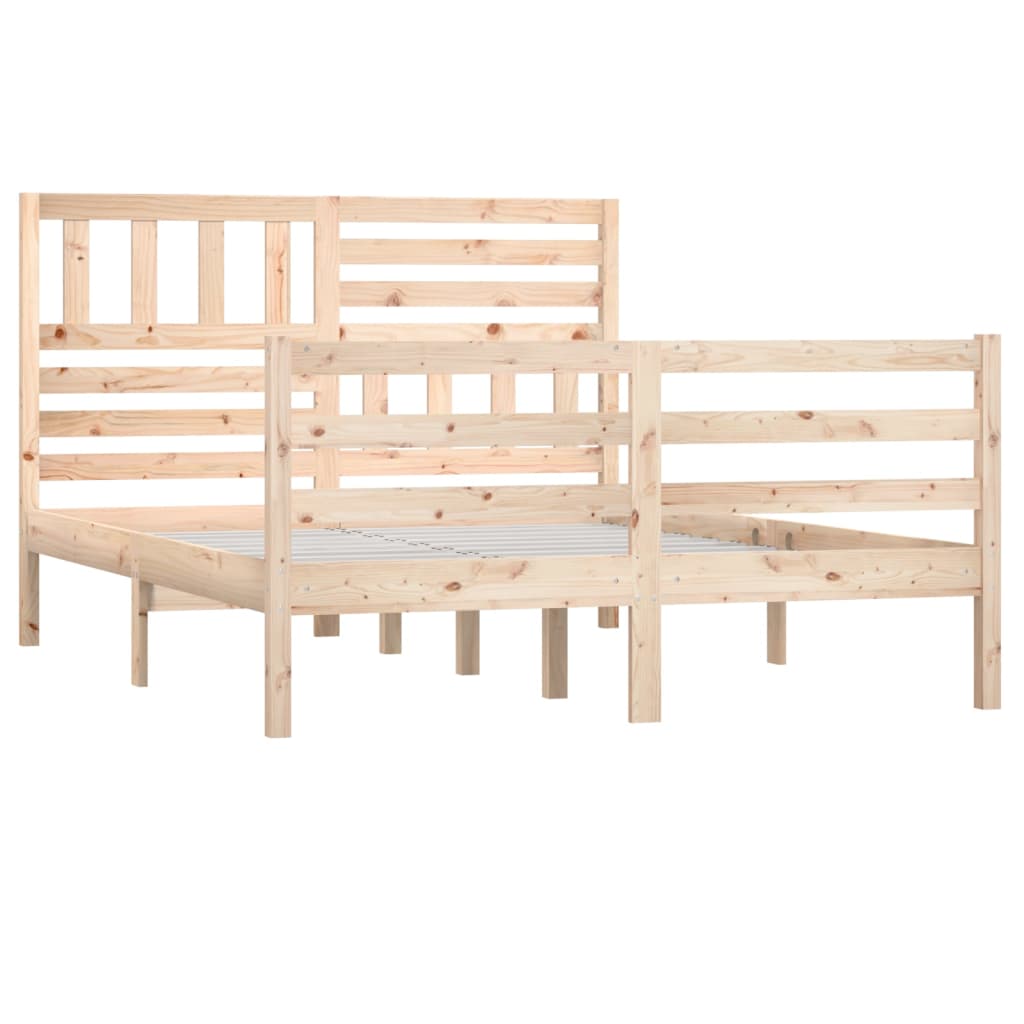 Cadre de lit sans matelas 135x190 cm bois massif