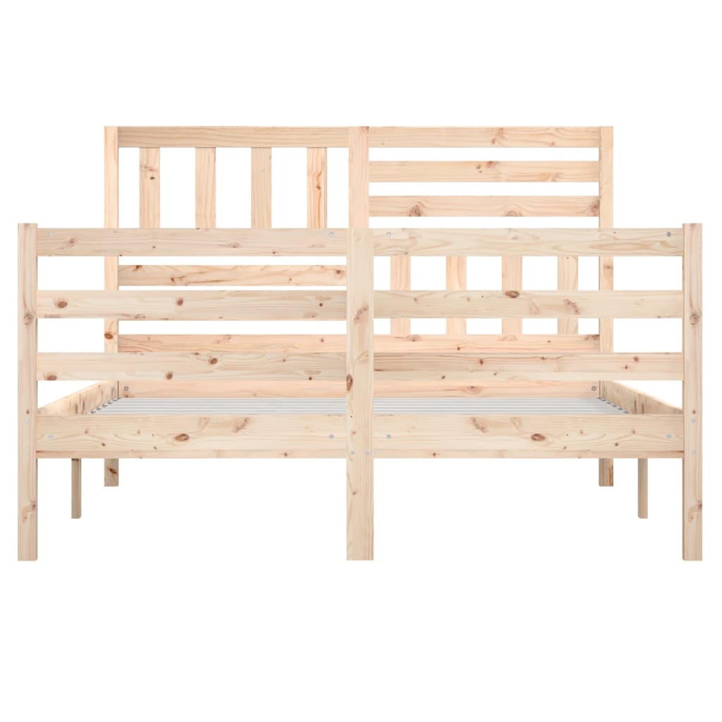 Cadre de lit sans matelas 135x190 cm bois massif