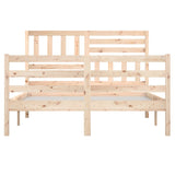 Cadre de lit sans matelas 135x190 cm bois massif