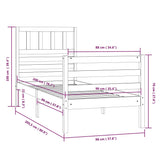 Cadre de lit sans matelas bois massif 90x200 cm