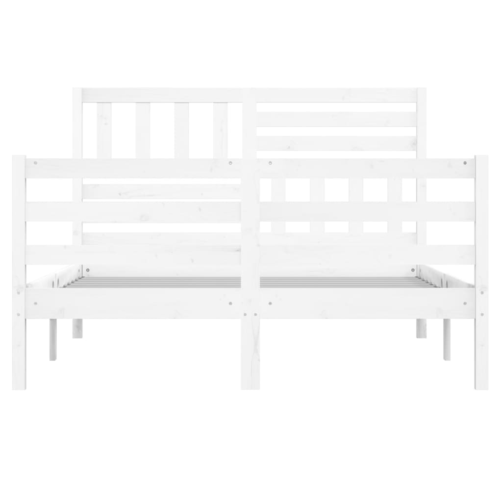 Cadre de lit sans matelas blanc 150x200 cm bois massif