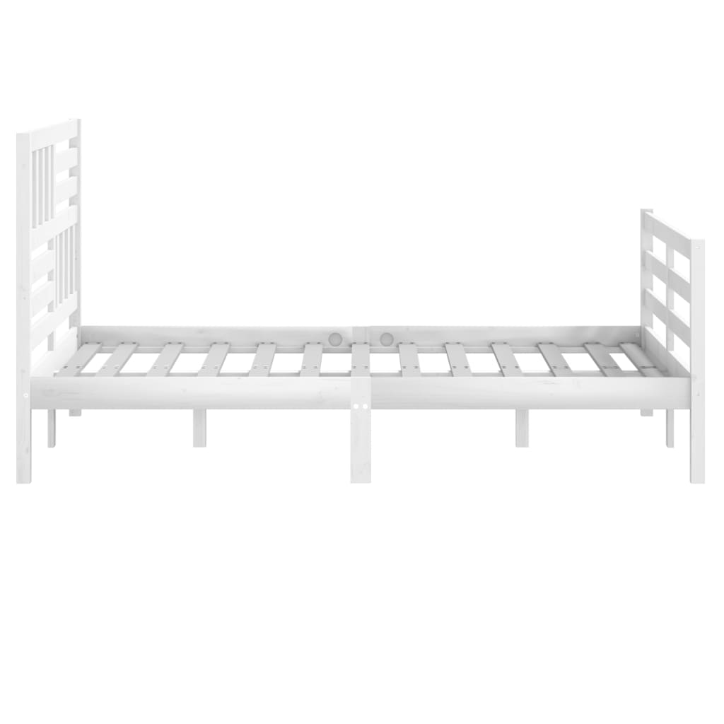 Cadre de lit sans matelas blanc 150x200 cm bois massif