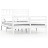 Cadre de lit sans matelas blanc bois massif 160x200 cm