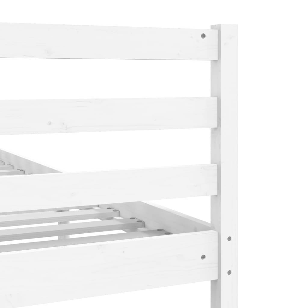 Cadre de lit sans matelas blanc bois massif 160x200 cm