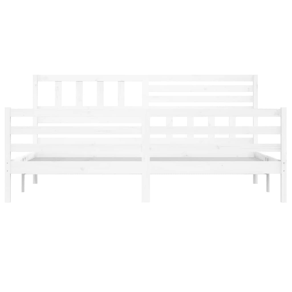 Cadre de lit sans matelas blanc 180x200 cm bois massif