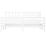 Cadre de lit sans matelas blanc 180x200 cm bois massif