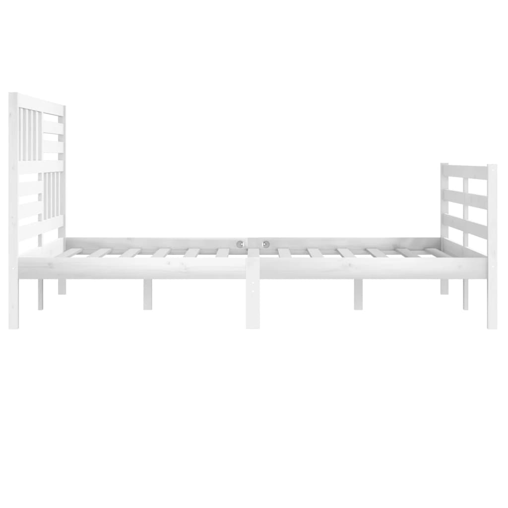 Cadre de lit sans matelas blanc 180x200 cm bois massif