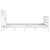 Cadre de lit sans matelas blanc 180x200 cm bois massif