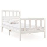 Cadre de lit sans matelas blanc bois massif