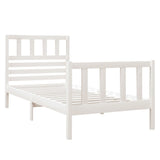 Cadre de lit sans matelas blanc bois massif