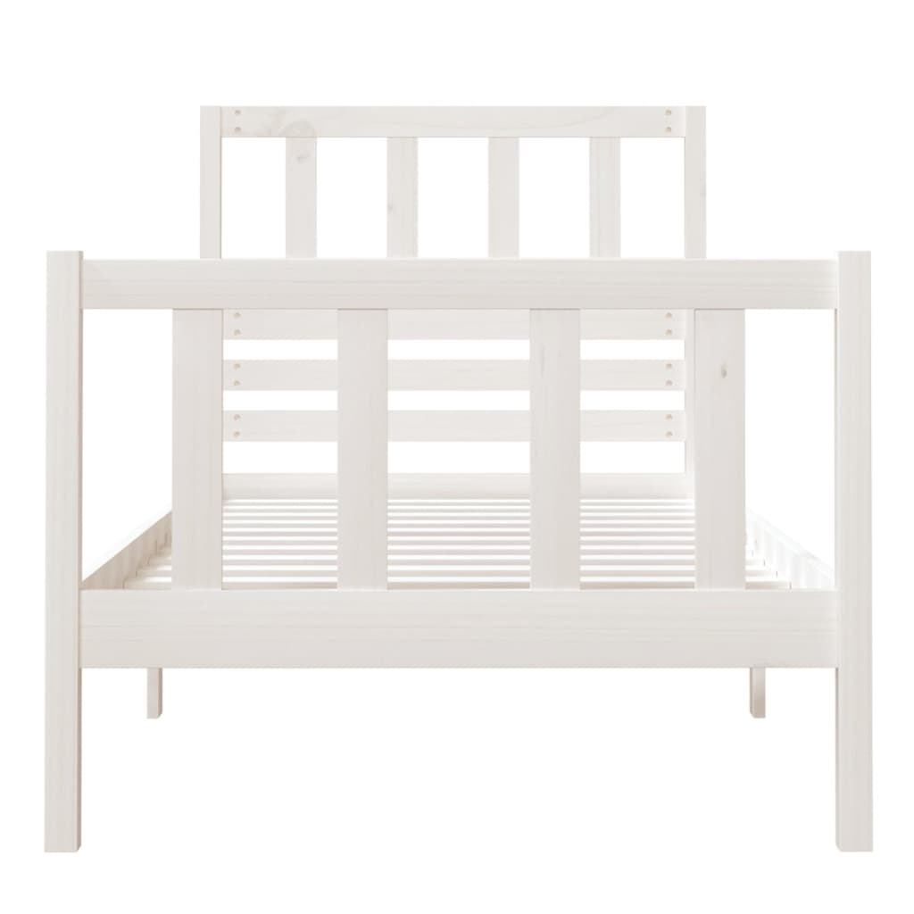 Cadre de lit sans matelas blanc bois massif