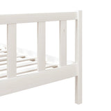 Cadre de lit sans matelas blanc bois massif