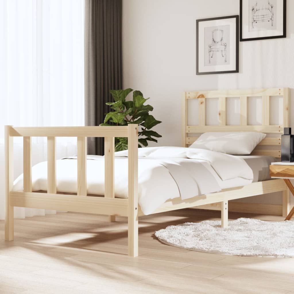 Cadre de lit sans matelas bois massif